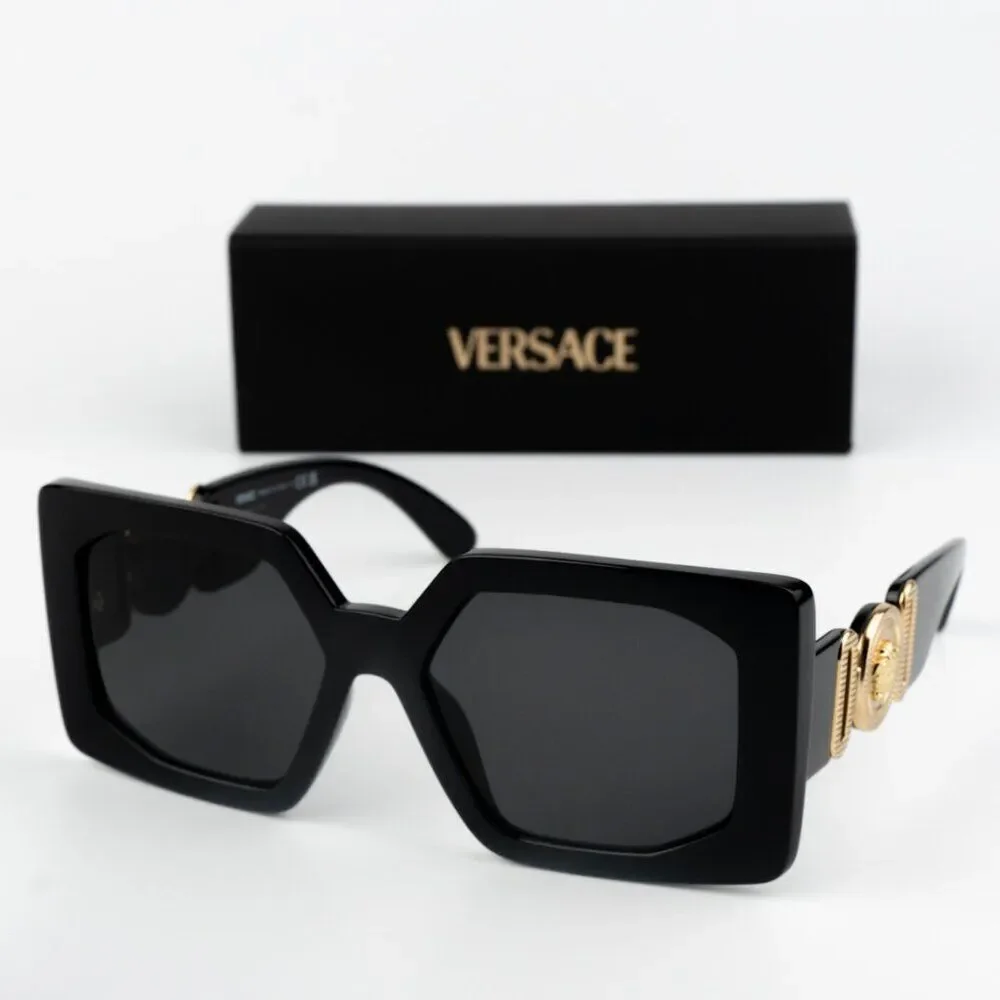 NEW Versace VE4478U GB1/87 Black Dark Grey Square Women Sunglasses